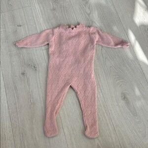 Elys & Co Soft Pink Knit Baby One-Piece Romper